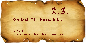 Kostyál Bernadett névjegykártya