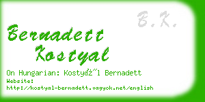 bernadett kostyal business card